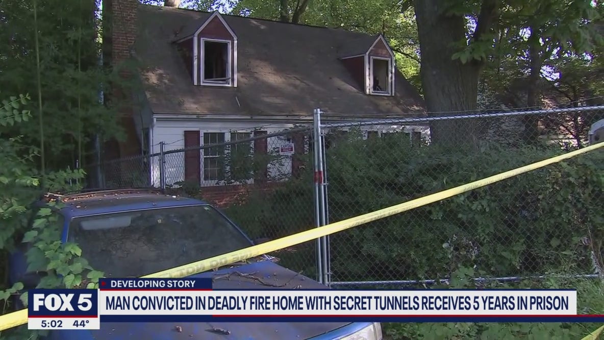 Man convicted in deadly fire home with secret tunnels receives 5 years in prison